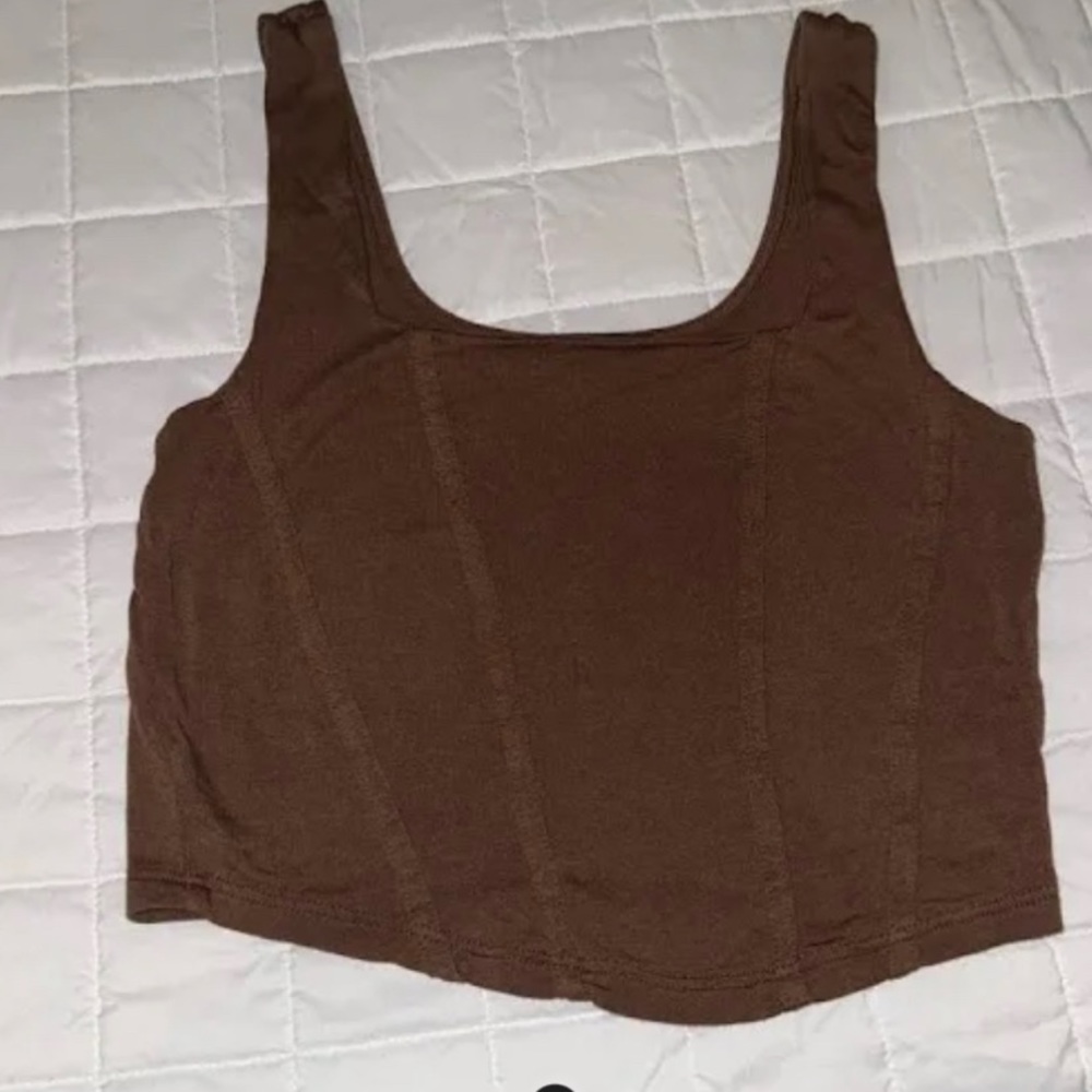 🆕-Brown🤎 Crop Top Juniors- large
